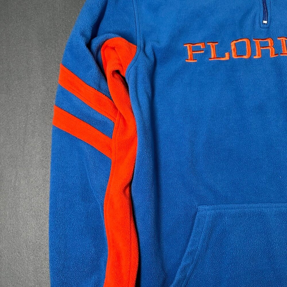Florida Gators Medium Pro Edge Blue Pullover 1/4 Zip Fleece Kangaroo Pocket Soft - Picture 7 of 12